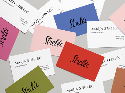 Strelec business cards branding business card colors design fashion brand flat graphic design logo minimal