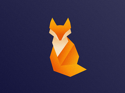 Fox logotype animal branding design fox gradient graphic design illustration logo polygons sharp sitting still vector