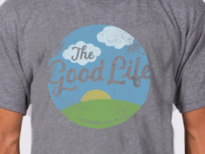 T Shirt Design circle goodd icon life the good life vintage washed worn