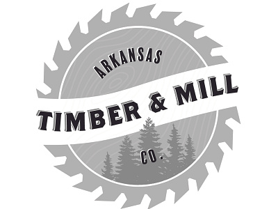 Timber Mill Logo blade logo lumber mill round saw timber trees