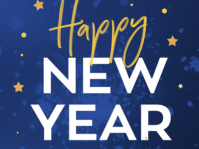 Happy New Year blue firework gold happy happy new year new stars typography year