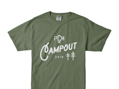 College Ministry Camping Tee minitry church college camp campout camping retreat icon trees pine forest green tee shirt tshirt