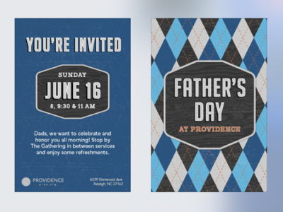 Fathers Day Postcard argyle day design fathers layout postcard print promo texture wood