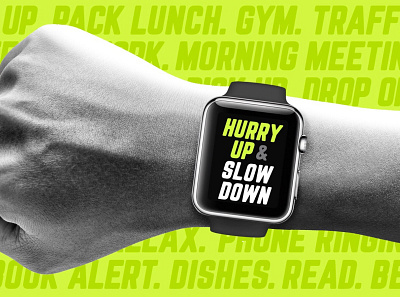 Sermon series concept apple watch arm busy chaos fast graphic hurry up lifestyle pace sermon title shedule slow down smart watch stress watch wrist