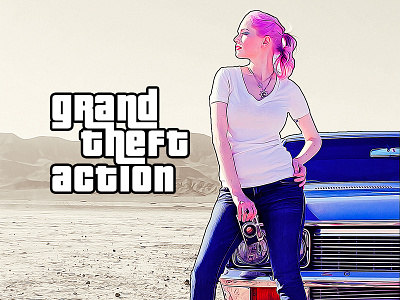 Grand Theft Photoshop Action actions art grand theft auto gta gta 5 gta v painting photo effects photo looks style tutorial vector