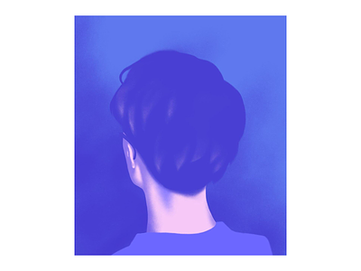 Self portrait blue digital illustration digital painting drawing girl illustration minimal minimalistic portrait portrait art portrait design poster woman