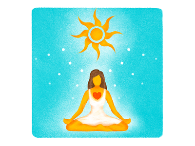 Buddhist sun buddhism buddhist flat illustration girl harmony heart illustraion simple design simple illustration sun texture woman yoga young