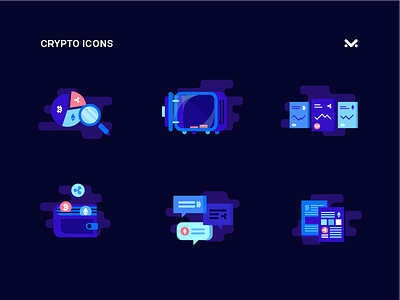 Crypto Icons Set chat crypto cryptocurrency flat ico icons illustration maise news safe search wallet