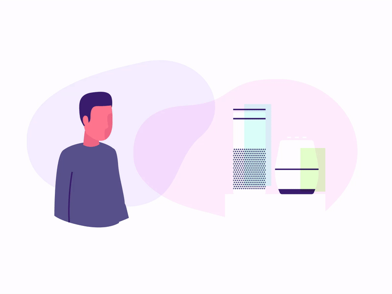 Voice Commerce Ordering Animation illustration maise animation motion order ordering google assistant amazon alexa ecommerce commerce voice