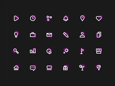 Neon Icons Freebie business free icons freebie icon set icons minimalistic neon office simple small