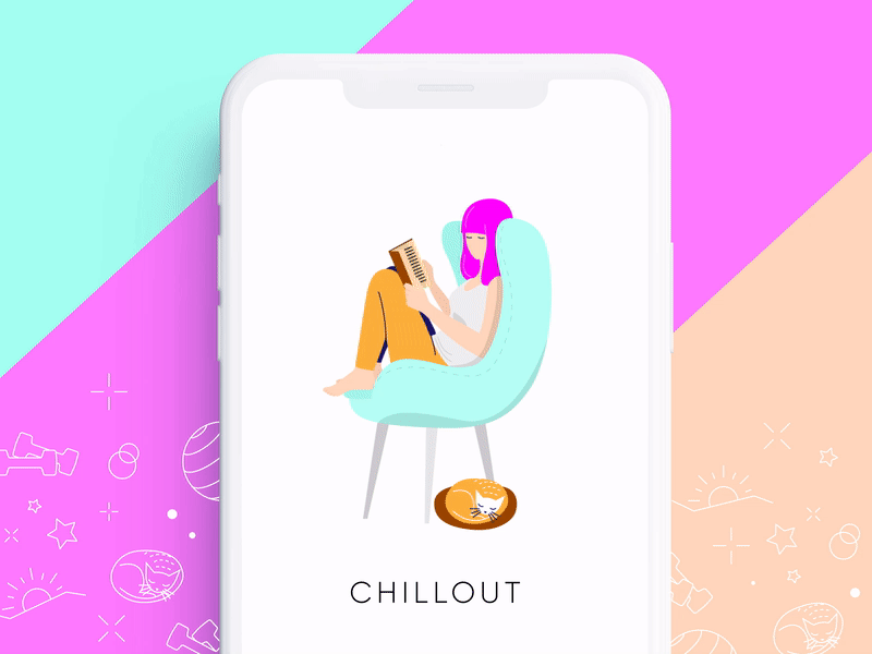 New Year's Resolutions animation app illustration chillout excercise flat illustration girl iphone ui ux new year relax resolutions travel woman