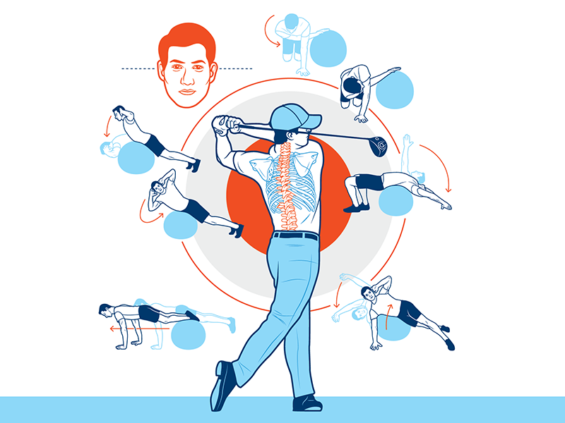 Golf Exercises for Golf Digest by T.M. Detwiler on Dribbble