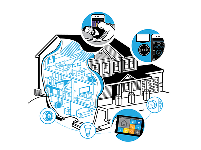 Inside a Smart Home 3d editorial home illustration illustrator tech tmdetwiler vector