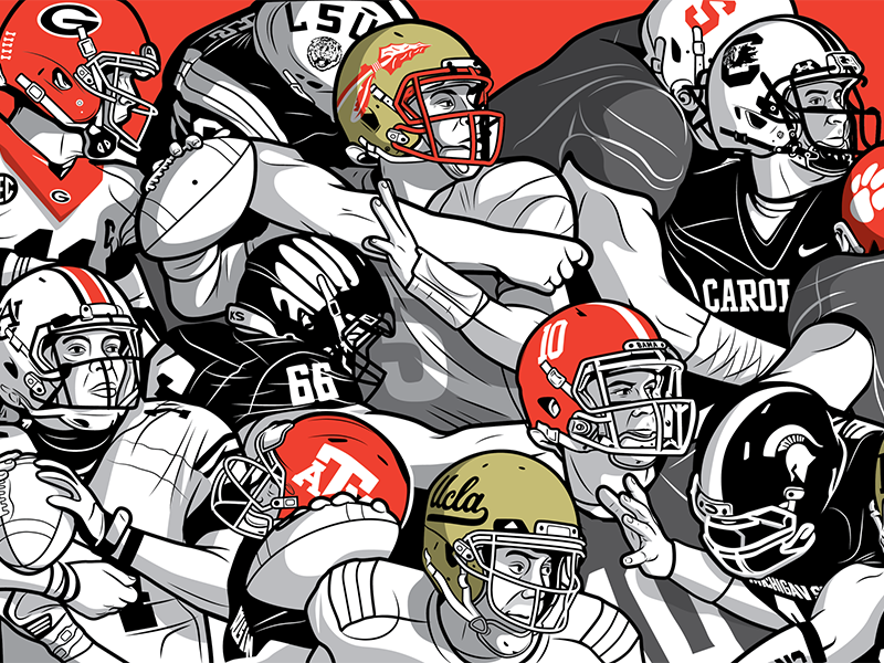 NCAA Playoff picture for ESPN by T.M. Detwiler on Dribbble