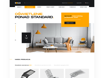 Page for lighting distributor - Home Page brand branding design flat icon landing light lighting monument orange page typography ui ux web webdesign webpage