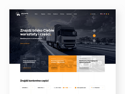 Logistic, Transport Page layout logistic parts shop transport web web design webdesign