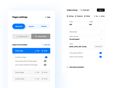 Dashboard - Page Generator (Settings elements #2) app apps buttons dashboard dashboard flat design design inputs page settings ui ux web webdesign