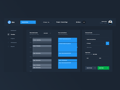 Dashboard Time Tracker (Timeline)