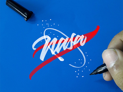 NASA Logo Brushpen style brush design font graphic design handlettering handmade lettering logotype mockup quotes script