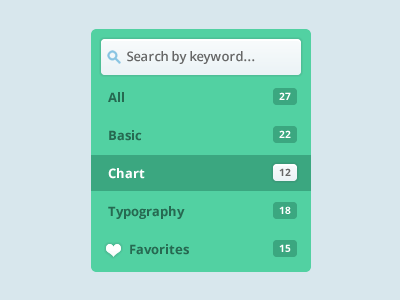Flat-tastic search with filter navigation filter flat form nav open sans search