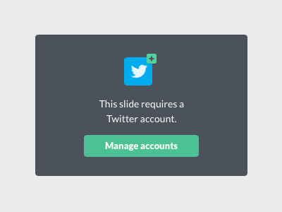 Manage accounts alert button flat twitter