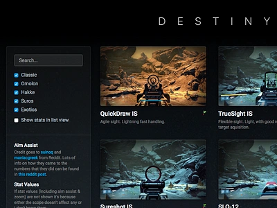 destinyscopes.com bungie destiny guns website