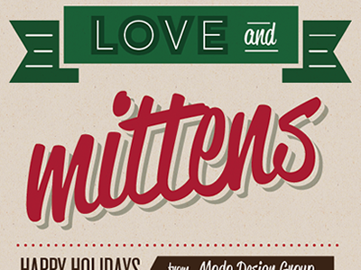 Love and Mittens christmas knockout polarband reklame script ribbon