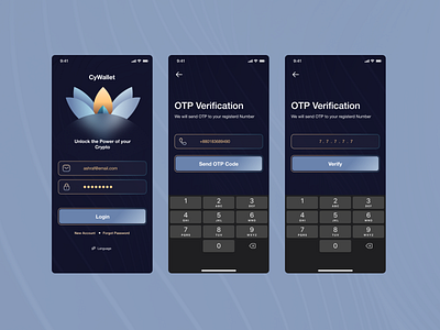 Crypto Wallet Sign up app login signup ui