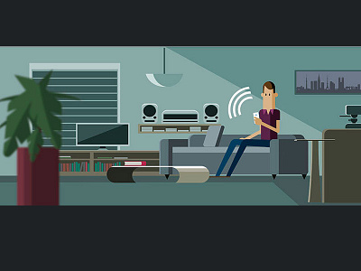 CES animation character design environment room stylish technology vector