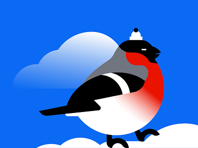 shot bullfinch-1 bird bullfinch design flat illustration vector winter