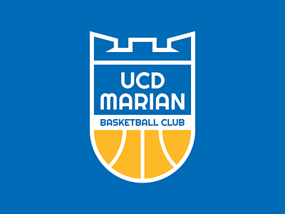 UCD Marian Basketball Club badge badge logo basketball basketball club basketball logo brand brand identity crest design dublin idenity ireland logo minimal