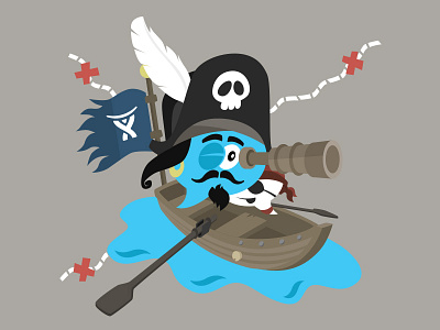 Atlassian Hipchat Illustration ahoy atlassian boat hipchat illustration illustrator pirate t shirt