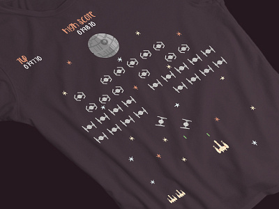 Star Wars Galaga Tshirt death star galaga illustration star wars tie tshirt xwing