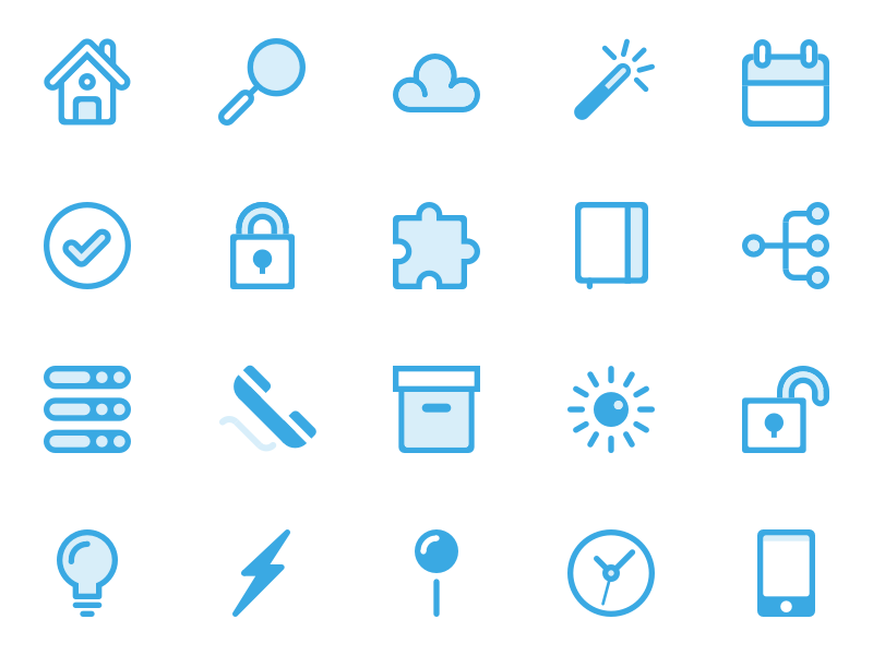 Blue Line Icons by Mario del Valle on Dribbble