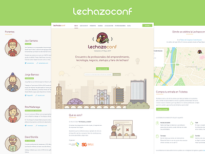 Lechazoconf Website conference event icons illustration landing page meetup schedule speakers talk ui web design website