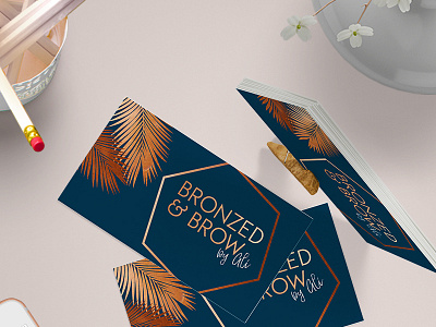 Bronzed And Brow By Ali Business Cards brand concept brand identity branding branding design business card business card design design design process logo vector