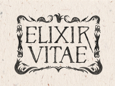 Elixir Vitae Logo brand concept brand identity branding branding design design design process graphite handdrawn handdrawn logo handdrawnlettering logo