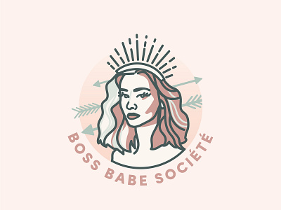 Boss Babe Societe Logo Design badge brand concept brand identity branding branding design concept design design process feminine logos illustration logo logo design portrait vector vector portrait