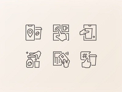 Self-serve coffee kiosk outline icons barista coffee coffee machine contactless icon icons icons set kiosk outline payment self serve self service ui untact vector