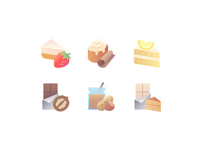 Choco & sweets gradient iconset bitter cacao candy choco chocolate flavor flavors food gradient icon icons icons set shop sweet tasty vector