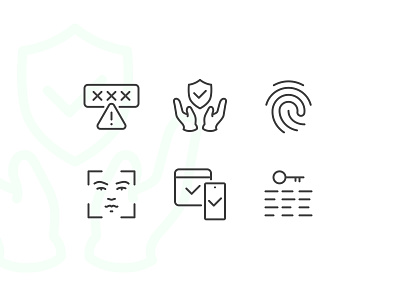 Crypto Security outline icons identification