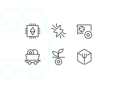 Mining outline iconset