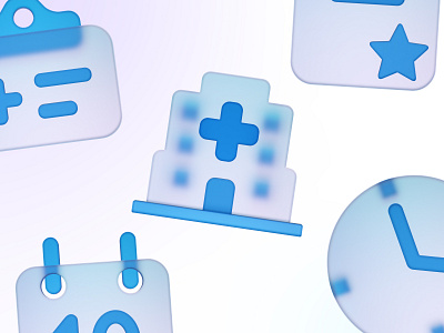 Medical glass menu 3D icons 3d 3d rendering app illustration calendar glass health hospital icons illustration medical medicine