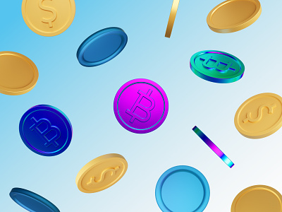 Coins 3D illustrations 3d 3d illustration 3d render bitcoin coin coins dollar finance gold icons money usd