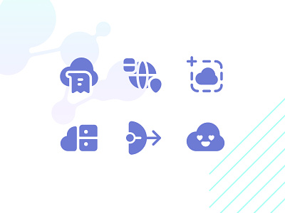 Cloud storage solid iconset