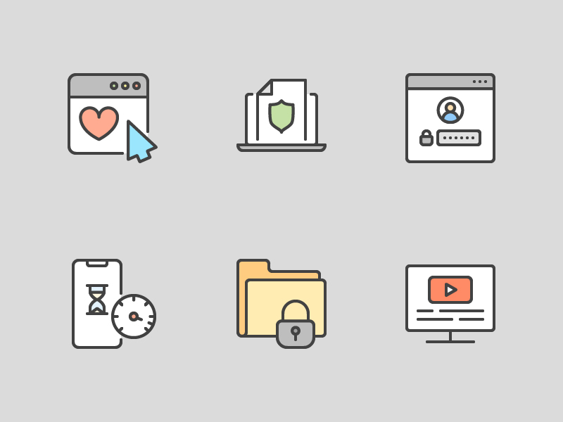 SEO Colored Outline Iconset By Olga Prikhodko On Dribbble