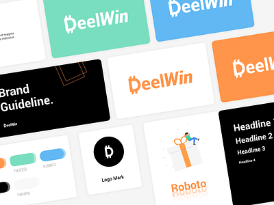 DeelWin Visual Identity agency brand brand design brand identity branding colorful design digital gambling guidelines illustrator logo logodesign lottery web