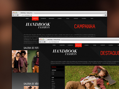 Handbook Fashion - Website Concept fashion interface mendesign presentation site web website