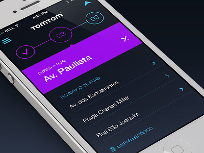 TomTom App - Redesign app destination gps ios 7 iphone layout mobile redesign step tomtom user interface