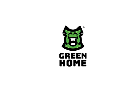 Green Home Mascot logo branding design flat icon illustration illustrator logo